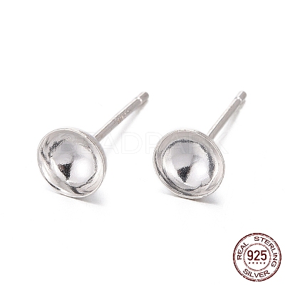 925 Sterling Silver Ear Stud Findings STER-K167-043D-S-1