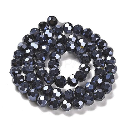 Electroplate Opaque Glass Beads Strands EGLA-A035-P8mm-A18-1