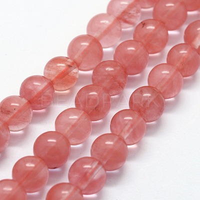 Cherry Quartz Glass Beads Strands G-I199-28-12mm-1