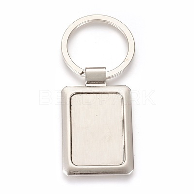 Zinc Alloy Cabochon Settings Keychain KEYC-E028-08P-1