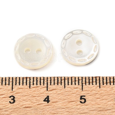 Natural Shell Flat Round Buttons with Carved Rim Recessed Center SH-CBA18B6-02B-03-1