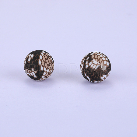 Printed Round Silicone Focal Beads SI-JX0056A-30-1