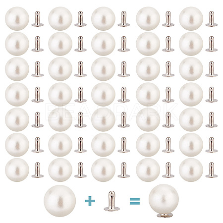 200 Sets ABS Plastic Imitation Pearl Rivet Studs KY-GO0001-06C-1