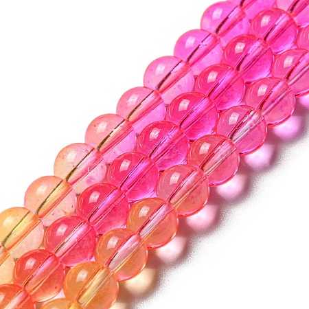 Dyed & Heated Synthetic Quartz Beads Strands G-P502-01B-05-1