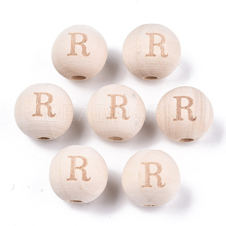 Unfinished Natural Wood European Beads WOOD-S045-143A-01R-1