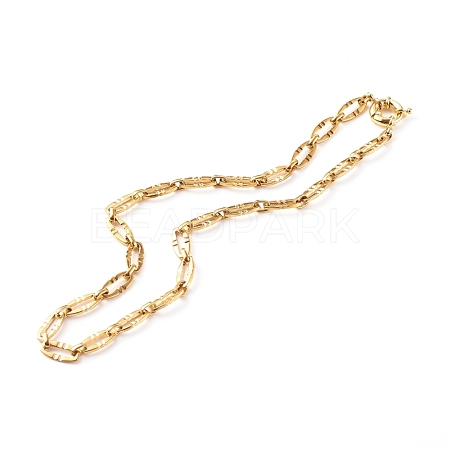 304 Stainless Steel Oval Link Chain Necklaces NJEW-JN03417-01-1