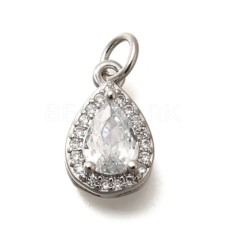 Brass Micro Pave Cubic Zirconia Pendants KK-U055-01P-02-1