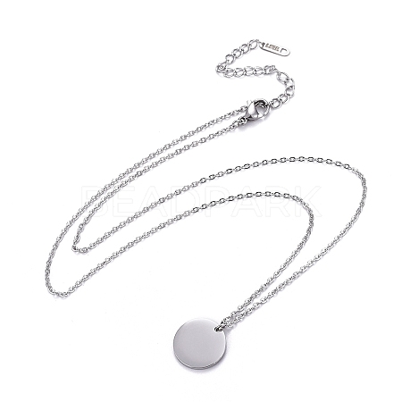 Non-Tarnish 304 Stainless Steel Cable Chains Pendant Necklaces NJEW-F267-15P-1