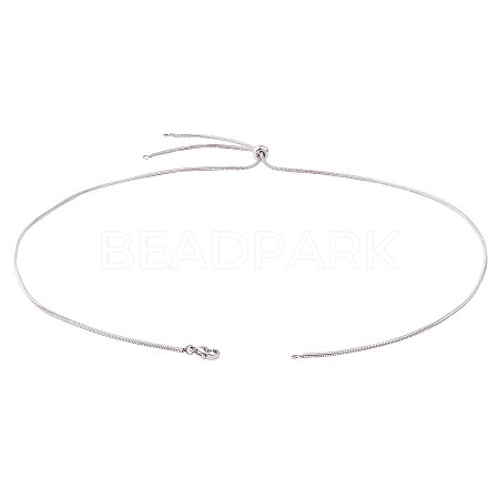 Adjustable 304 Stainless Steel Slider Necklaces NJEW-CJ0001-01P-1