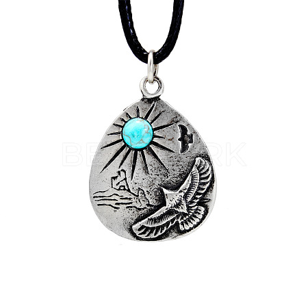 Alloy Pendant Necklaces NJEW-F235-18AS-1