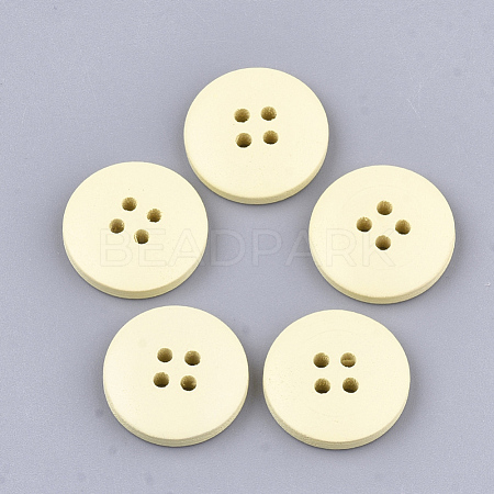 Painted Wooden Buttons WOOD-Q040-001H-1