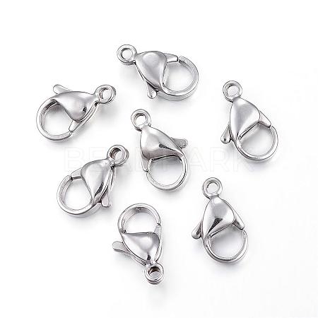 Tarnish Resistant 304 Stainless Steel Lobster Claw Clasps STAS-H353-G-02P-1