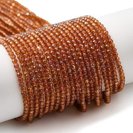 Electroplate Transparent Glass Beads Strands GLAA-H021-01A-FR02-1