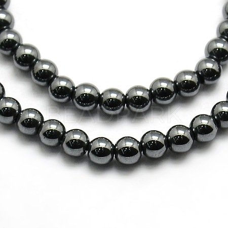 Grade AAA Magnetic Synthetic Hematite Round Bead Strands G-G644-B-11-1