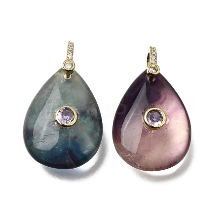 Natural Fluorite Pendants GG-CBA7610-07G-08-1