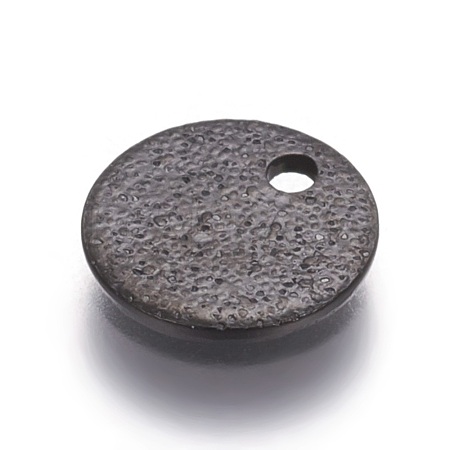 304 Stainless Steel Textured Pendants STAS-I098-01-8mm-B-1