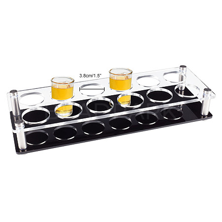 12 Round Holes Acrylic Shot Glasses Holders AJEW-WH0332-32A-1