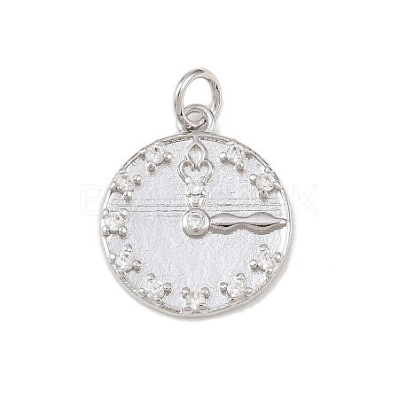 Brass Micro Pave Clear Cubic Zirconia Pendants KK-P339-20P-1