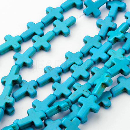 Synthetic Turquoise Beads Strands X-TURQ-G112-12x16mm-01-1