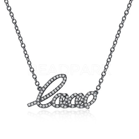 Fashion Brass Micro Pave Cubic Zirconia Pendant Necklaces NJEW-BB34104-1