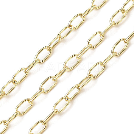 Rack Plating Oval Brass Curb Chains CHC-A010-01G-06-1