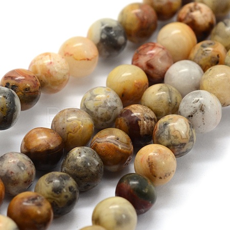 Natural Crazy Agate Beads Strands G-G763-10-8mm-1