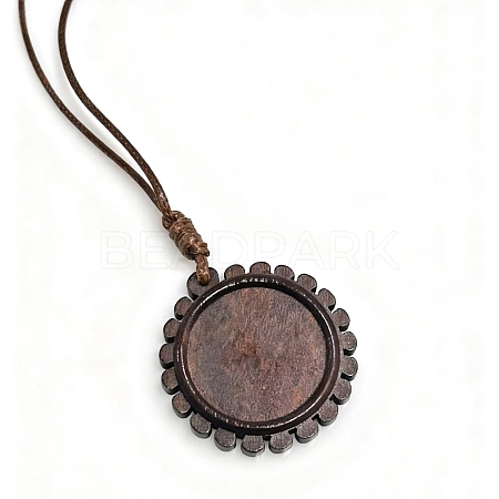 Wood Pendant Cabochon Settings WOOD-H106-26B-06-1