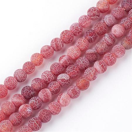 Natural Fire Crackle Agate Bead Strands G-S216-6mm-05-1