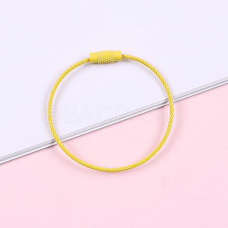 Spray Painted Steel Wire Cable Keychains MAK-CJC0001-03A-1