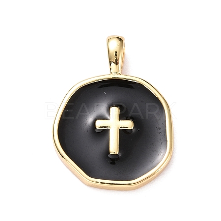 Brass Enamel Pendants KK-G417-01LG-07-1
