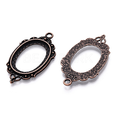 Zinc Alloy Link Cabochon Settings PALLOY-WH0001-35R-1