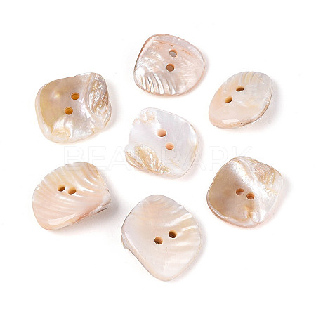 Natural Freshwater Shell Buttons BSHE-T014-25-1