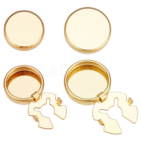 4Pcs 2 Styles Brass Cufflinks BUTT-ME0001-08-1