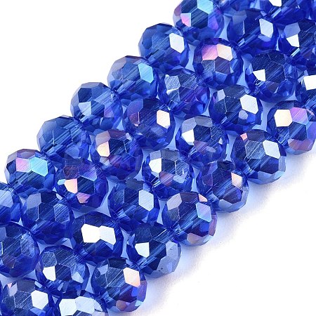 Electroplate Glass Beads Strands EGLA-A044-T6mm-B31-1