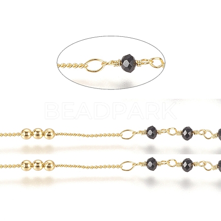 Brass Handmade Beaded Chain CHC-G011-10G-03-1