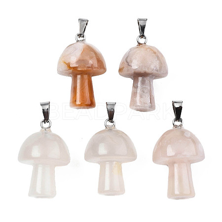 Natural Cherry Blossom Agate Pendants X-G-N0325-10H-1