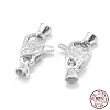Rhodium Plated 925 Sterling Silver Lobster Claw Clasps STER-L055-063P-4