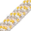 Electroplated Glass Beads Strands GLAA-B013-01B-1