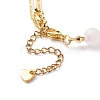 Cubic Zirconia Heart Charm Bracelet Brass Chains BJEW-JB08790-3