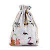 Animals Printed Polycotton(Polyester Cotton) Packing Pouches Drawstring Bags ABAG-T004-10x14-34-2