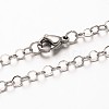 304 Stainless Steel Rolo Chain Necklaces NJEW-F201-03P-1