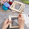  4Pcs 4 Style Wooden Square Frame Crochet Ruler DIY-NB0008-80-3