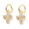 Brass Micro Pave Clear Cubic Zirconia Pendants X-ZIRC-P094-18G-RS-2