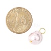 Electroplated Glass Imitation Pearl Pendants PALLOY-JF04579-03-2
