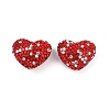 Heart Shaped Polymer Clay Rhinestone Beads CLAY-NH0002-01B-1