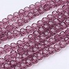 Faceted(32 Facets) Round Glass Beads Strands X-EGLA-J042-4mm-06-2