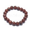 Natural Sesame Jasper/Kiwi Jasper Bead Stretch Bracelets BJEW-K212-A-037-2