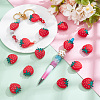15Pcs Strawberry Food Grade Eco-Friendly Silicone Focal Beads SIL-UN0001-01-2