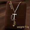 304 Stainless Steel Initial Pendant with Dice Tassel Necklaces FS-WGD823D-20-1