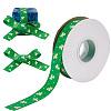 Saint Patrick's Day Polyester Shamrock Printed Grosgrain Ribbons SRIB-WH0011-304A-1